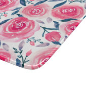 Pink Floral Rose Muster Schneidebrett (Ecke)