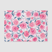 Pink Floral Rose Muster Seidenpapier (Vorderseite)