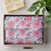 Pink Floral Rose Muster Seidenpapier (Geschenk)