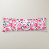 Pink Floral Rose Muster Seitenschläferkissen (Rückseite)