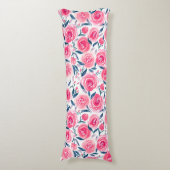 Pink Floral Rose Muster Seitenschläferkissen (Vorderseite Vertikal)