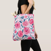 Pink Floral Rose Muster Tasche (Von Nahem)