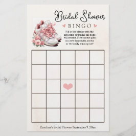 Pink Floral Runner Themed Brautparty Bingo Game