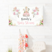 Pink Floral Safari Tiere mit Kinderdusche Banner (Insitu)