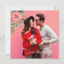 Pink Floral Save the Date Hochzeit