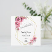 Pink Floral Save the Date Invitation (Stehend Vorderseite)