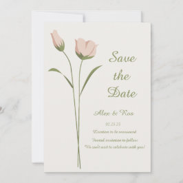 Pink Floral Save the Date Karte