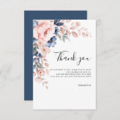 Pink Floral Script Baby Dusche Dankeskarte (Vorne/Hinten)