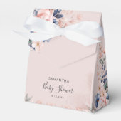 Pink Floral Script Moderne Babydusche Geschenkschachtel (Vorderseite)