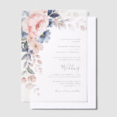 Pink Floral Script Watercolor Hochzeit Pergament Einladungen (Versetzt)