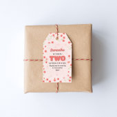 Pink Floral Second Birthday Custom Party Favor Geschenkanhänger