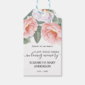 Pink Floral Seed Packet Gedenkfeier Beerdigung Geschenkanhänger (Vorderseite)
