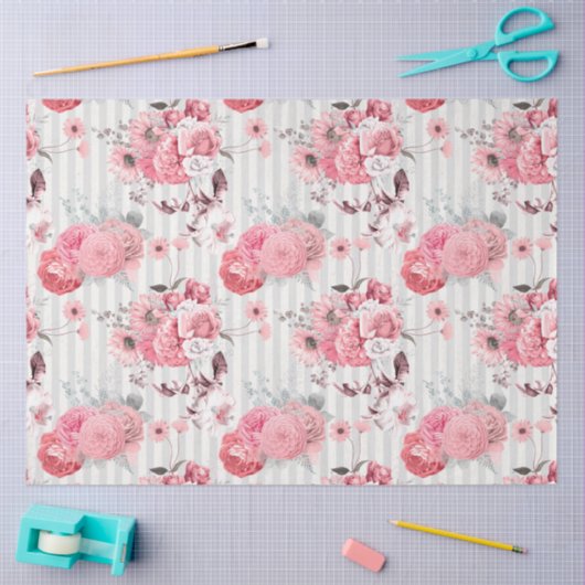 Pink Floral Series Design 10 Seidenpapier (Basteln)