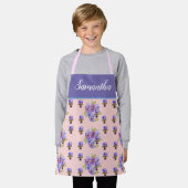 Pink Floral Shabby Pink Dot Pansy Viola Kinder Gir Schürze (Getragen)