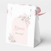 Pink Floral Spanish Baby Dusche Geschenkschachtel (Rückseite)