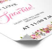 Pink Floral Sparkon Absenden Poster (Ecke)