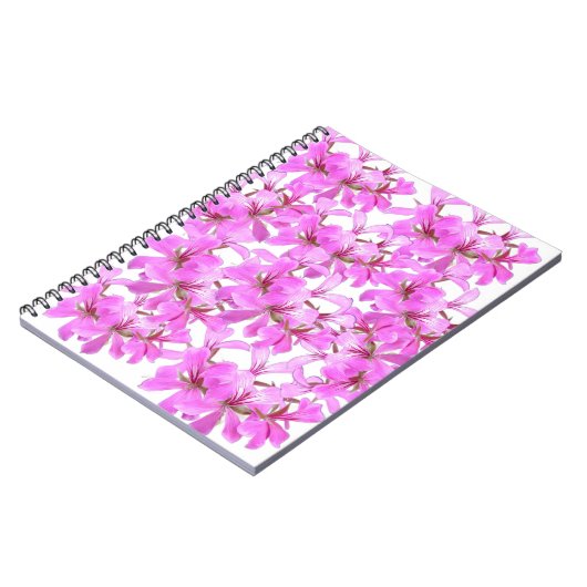 Pink Floral Spiral Foto Notebook Notizblock (Linke Seite)