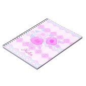 Pink Floral Spiral Notebook Notizblock (Linke Seite)