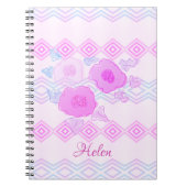 Pink Floral Spiral Notebook Notizblock (Vorderseite)