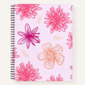 Pink Floral Spiral Notebook Notizblock (Vorderseite)