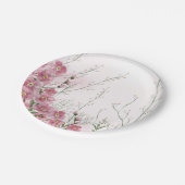 Pink Floral Spring Baby Dusche Pappteller (Schrägansicht)