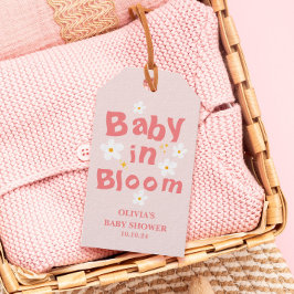 Pink Floral Spring Baby in Bloom Baby Dusche Gefal Geschenkanhänger