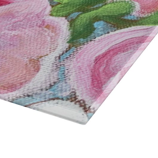 Pink Floral Spring Blooms Küche Schneidebrett (Ecke)