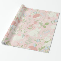 Pink Floral Spring Bunnies