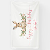 Pink Floral Spring Bunny Happday Banner (Vertikal)