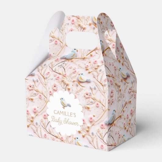 Pink Floral Spring Girl Babydusche Geschenkschachtel (Rückseite)