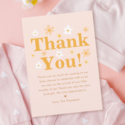 Pink Floral Spring Girl Dusche Dankeskarte