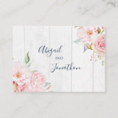 Pink Floral Spring Wedding QR code Details Insert (Rückseite)