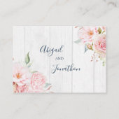 Pink Floral Spring Wedding QR code Details Insert (Rückseite)