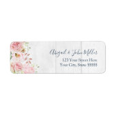 Pink Floral Spring Wedding Return Address Labels (Vorne)