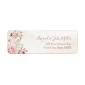 Pink Floral Spring Wedding Return Address Labels (Vorne)