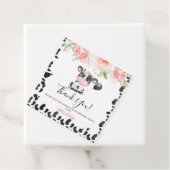 Pink Floral Square Kuh Print Birthday Vielen Dank Geschenkanhänger (Beispiel)