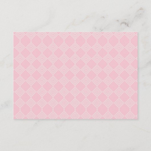 Pink Floral Stacked Teacups Bridal Shower Details Begleitkarte (Rückseite)