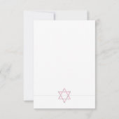 Pink Floral Star Bat Mitzvah RSVP CARD (Rückseite)