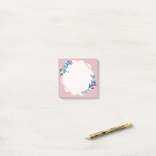 Pink Floral Sticky Notes | Cute Aesthetic Notepad Post-it Klebezettel (Auf Schreibtisch)