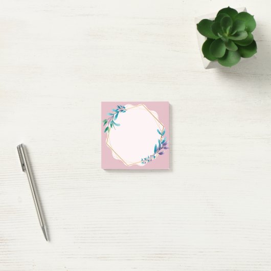 Pink Floral Sticky Notes | Cute Aesthetic Notepad Post-it Klebezettel (Büro)