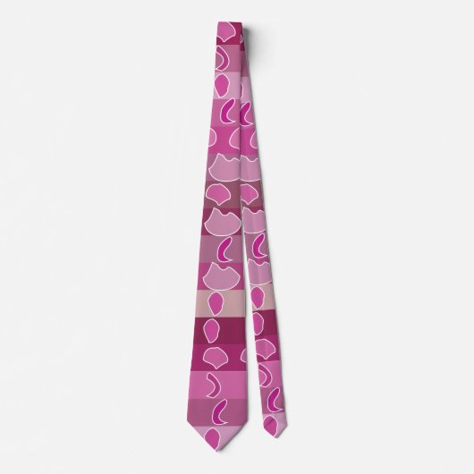 Pink Floral Strip Muster Krawatte (Vorderseite)