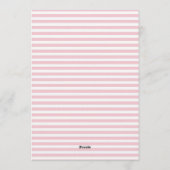 Pink Floral Striped Wedding Invitation Einladung (Rückseite)