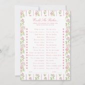 Pink Floral Striped Would she rather Game Card Einladung (Vorderseite)