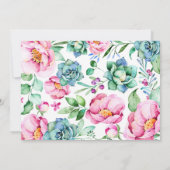 Pink Floral Succulents Bouquet Geburtsankündigung Ankündigung (Rückseite)