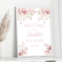 Pink Floral Summer Baby Girl Dusche Willkommen