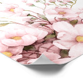 Pink Floral Summer Baby Girl Dusche Willkommen Poster (Ecke)