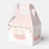 Pink Floral Swan Prinzessin Birthday Favor Box Geschenkschachtel (Vorderseite)