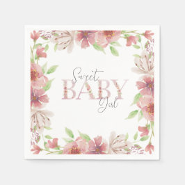 Pink Floral Sweet Baby Paper Napkin Serviette