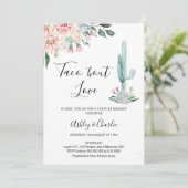 Pink Floral Taco 'bout Liebe Paare Dusche Einladung (Stehend Vorderseite)