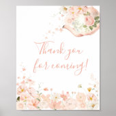 Pink Floral Tea for Two Danke, dass du gekommen bi Poster (Vorne)